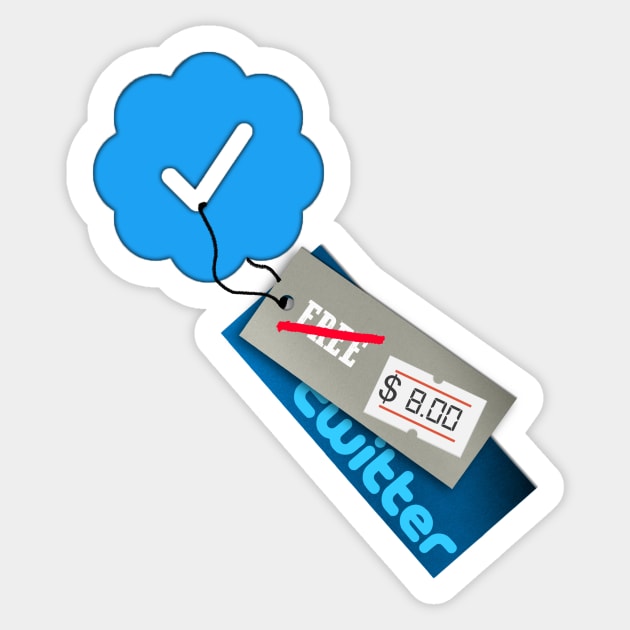 Twitter Verified Check Mark Meme (Elon Musk) 8$ Price Tag Sticker by DesignerMemes